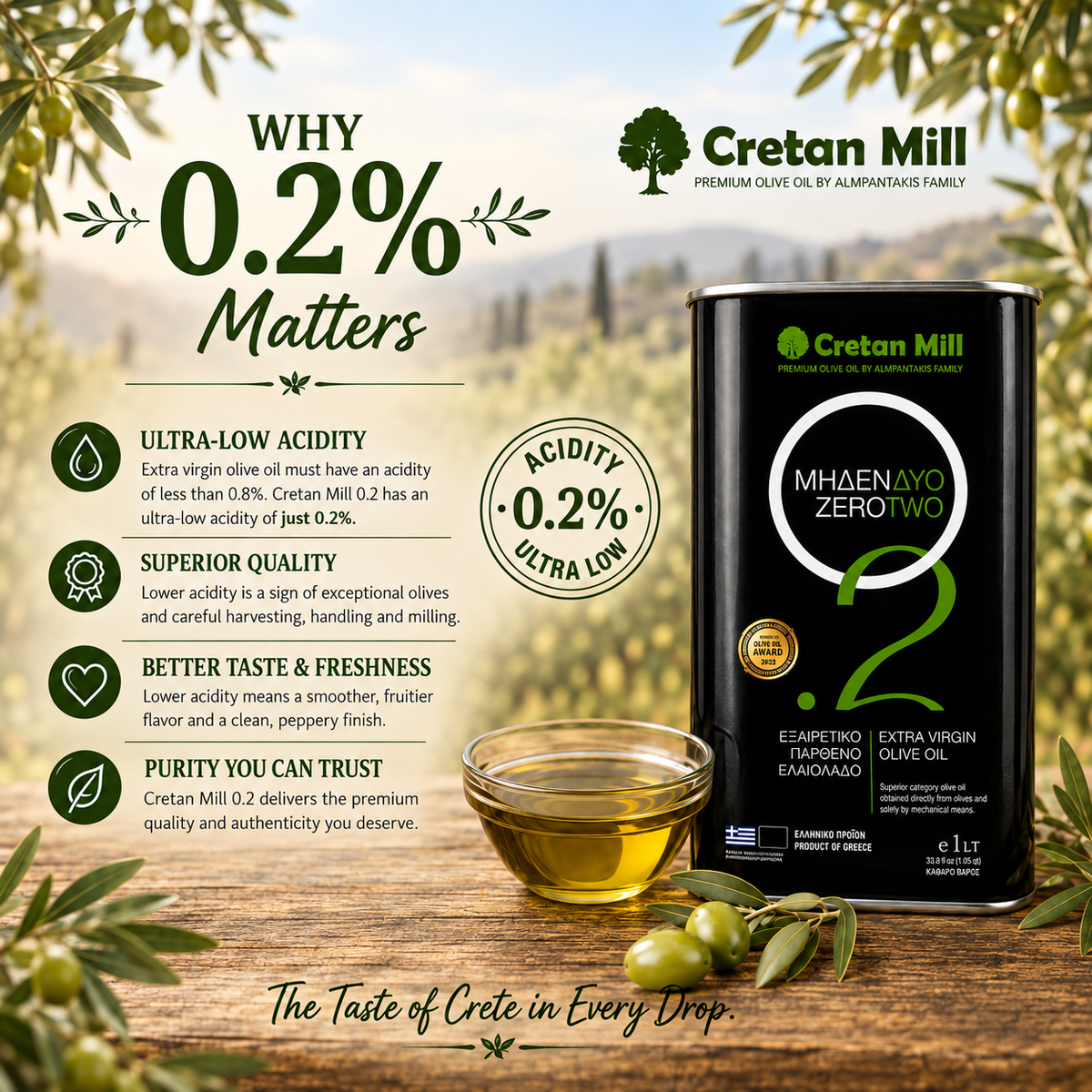 Cretan Mill 0.2 extra virgin olive oil, square storefront image